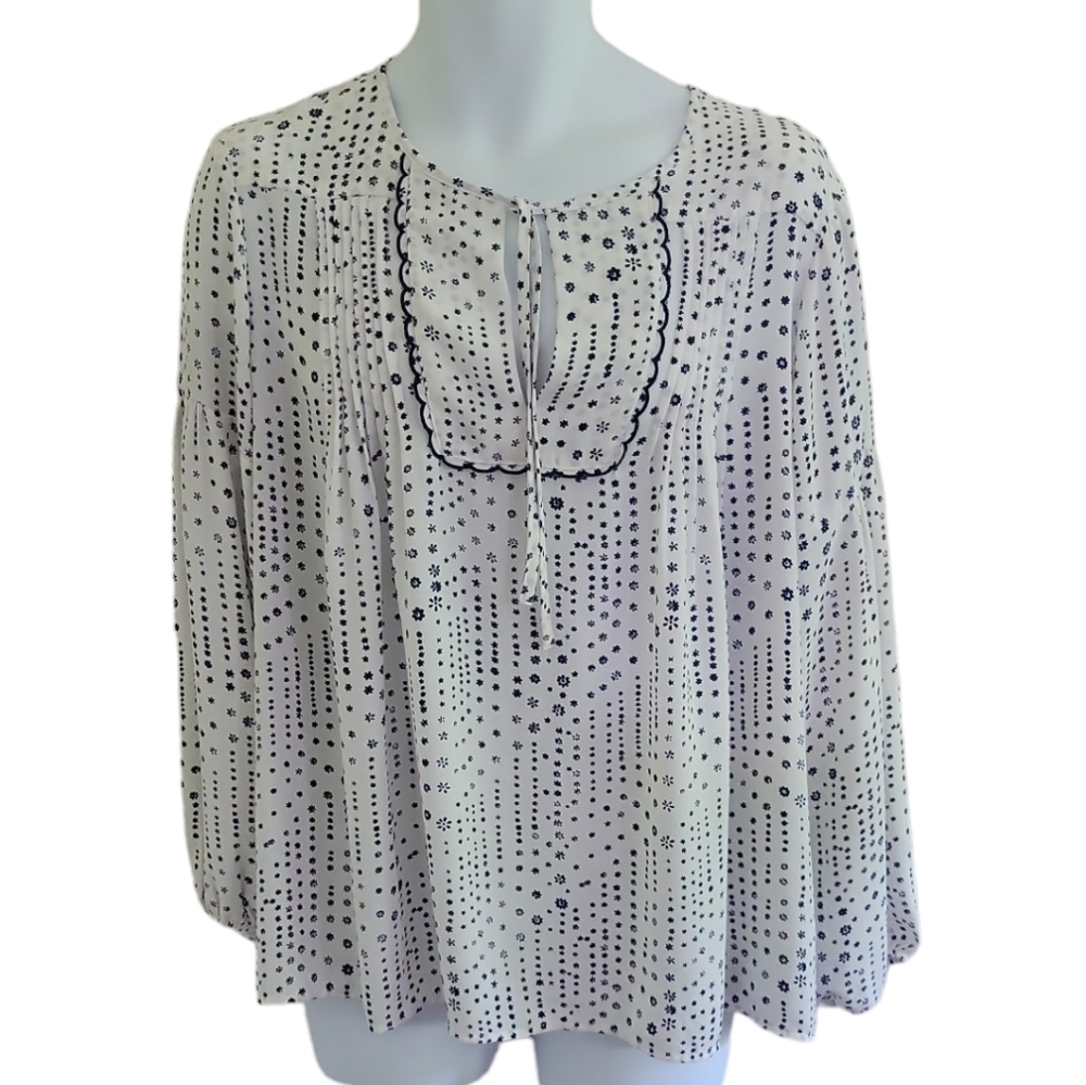 GAP Peasant Pintuck Boho Loose Fall Retro Y2K 90's Cottage Blouse - Women's